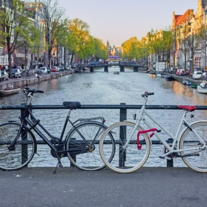 Amsterdam Bicycle Wall Art, Canal Bridge fine art Photography