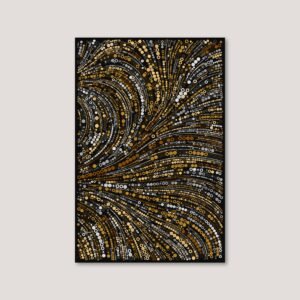 Abstract Generative wall art created by perlin noise with flow patterns and dots