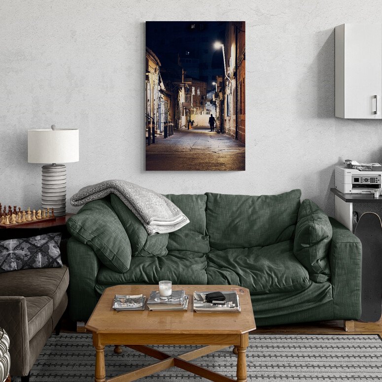 Fine art print at the customer livingroom