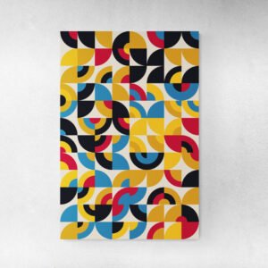 custom abstract wall art primal colors tiles